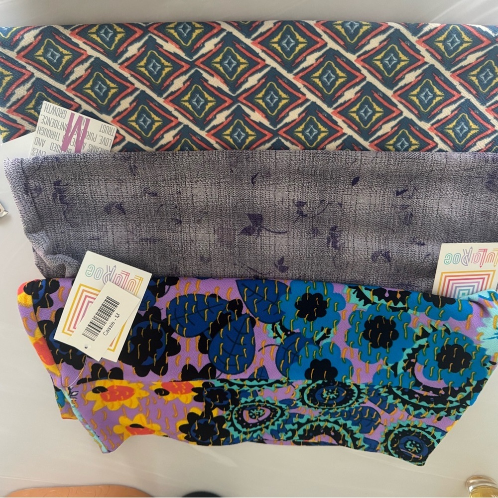 Bundle 3 Cassie LuLaRoe skirts  Blue and Purple Floral Pencil Skirt Medium